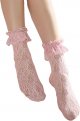 Womens Lace Ruffle Anklet Socks Thigh High Loose Stocking Lace Trim Frilly Socks (1 Pairs)